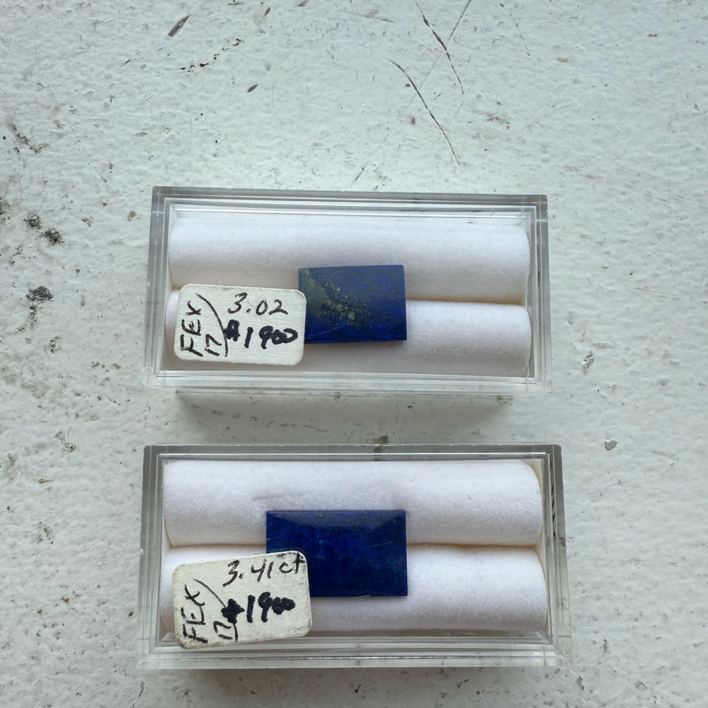 Blue Lapis Gemstone in Display Case- 3.02oz, 3.41oz- Buy together or separate.